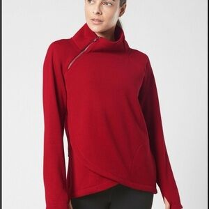 Athleta Rose-Red Half-Zip Pullover Sweatshirt